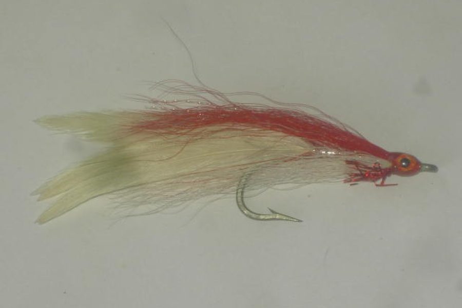 Lefty’s deceiver red & white fly