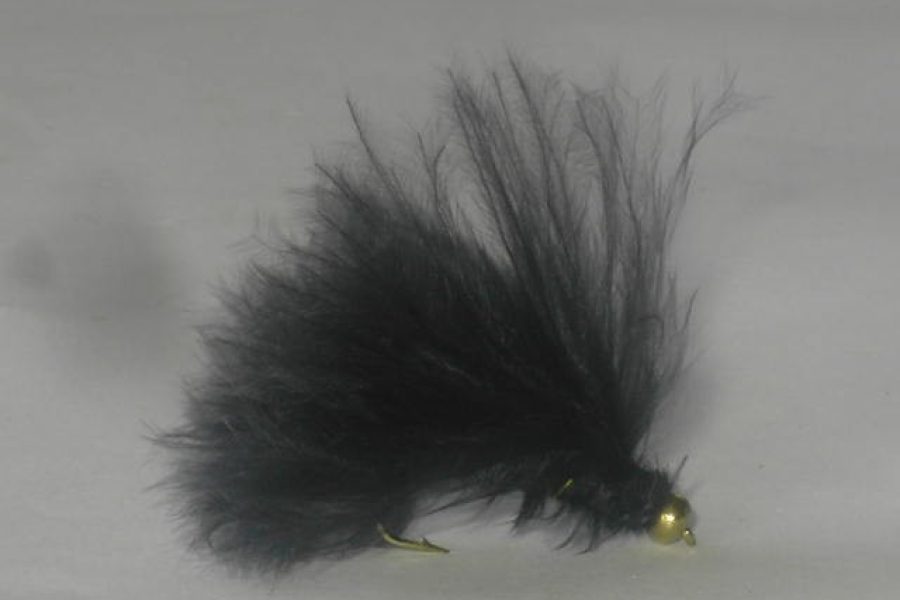 Black Beadhead Marabou Streamer fly