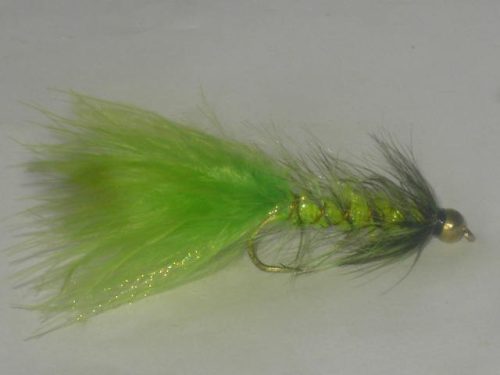 Beadhead Woolly Bugger Chartreuse streamer fly