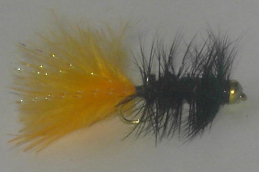 Beadhead Woolly Bugger orange black streamer fly