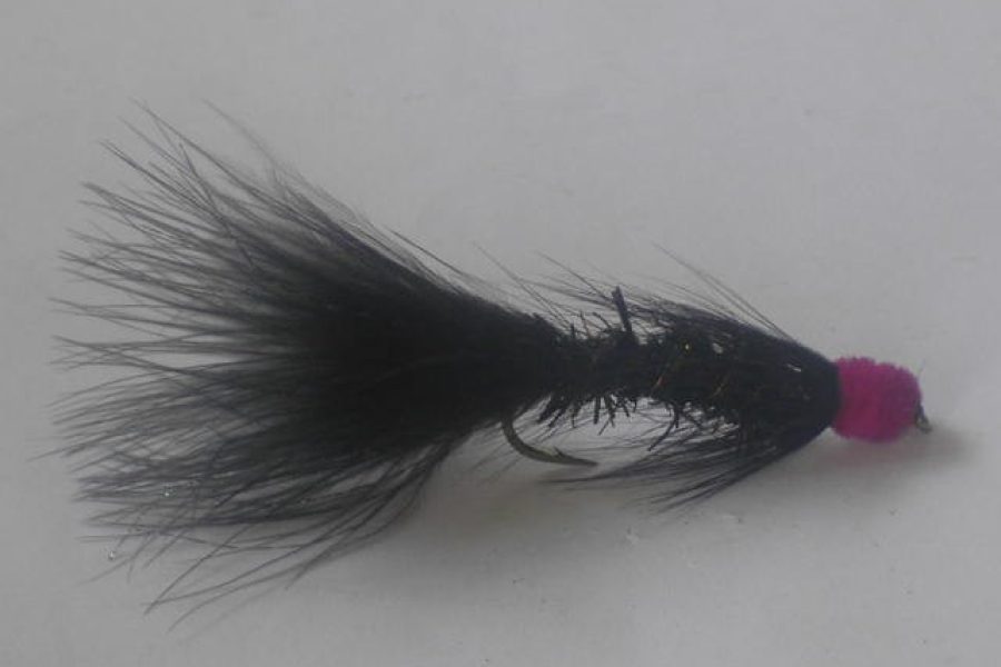 Leech Black Crystal Streamer Fly