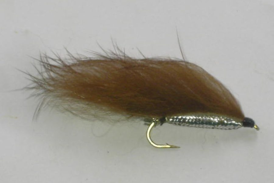 Zonker Silver Brown streamer fly,