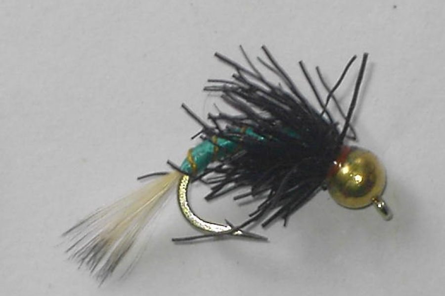 tungsten black and green fishing fly