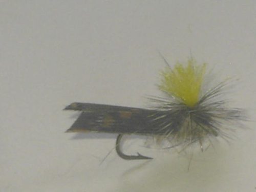 Hi vis caddis natural yellow wing fly