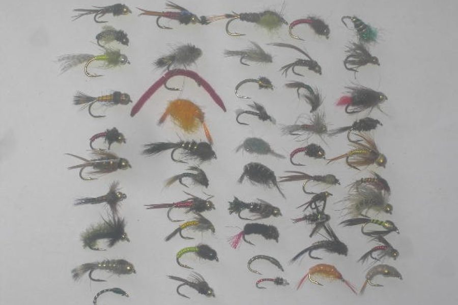 50 assorted nymphs flies