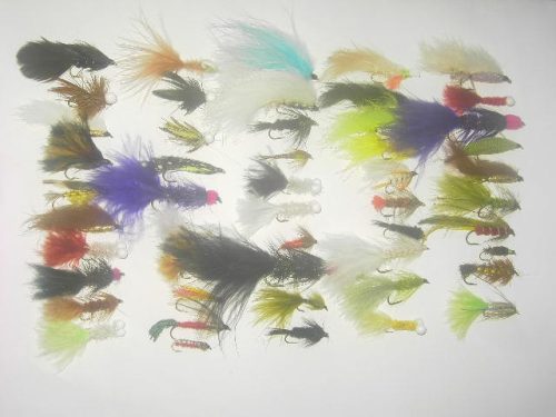 50 assorted streamer fishing flies for sale