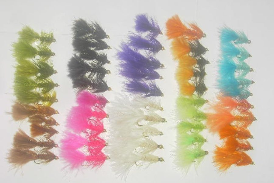 50 Assorted beadhead streamers flies