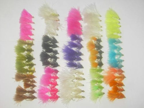 75 Assorted woolly bugger flies