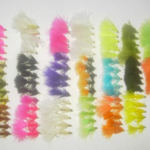 100 assorted woolly bugger fly’s