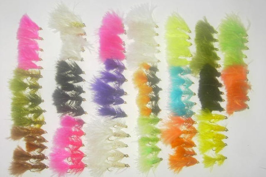 100 assorted woolly bugger fly’s