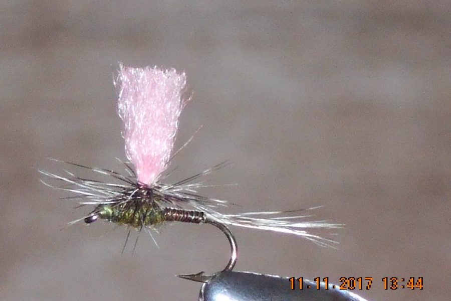 Parachute pink quill dry fly