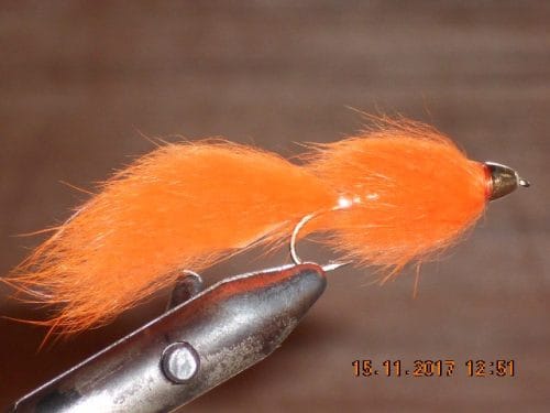 Cone head streamer orange fly