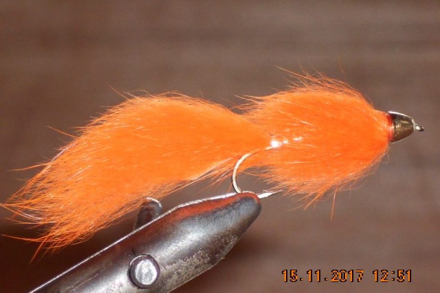 Cone head streamer orange fly