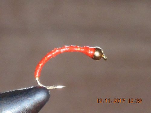 Orange Epoxy Worm fishing fly