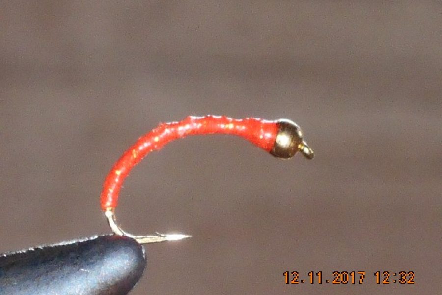 Orange epoxy worm fly