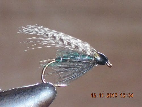 Teal and blue wet fly
