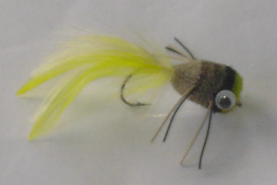 Yellow and white Deer Hair Popper Fly