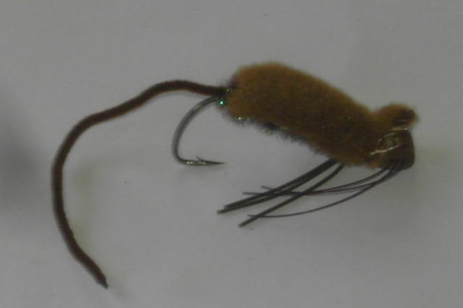 Brown Furry foam mouse fly