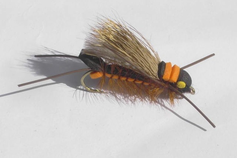 Orange Salmon fly hopper