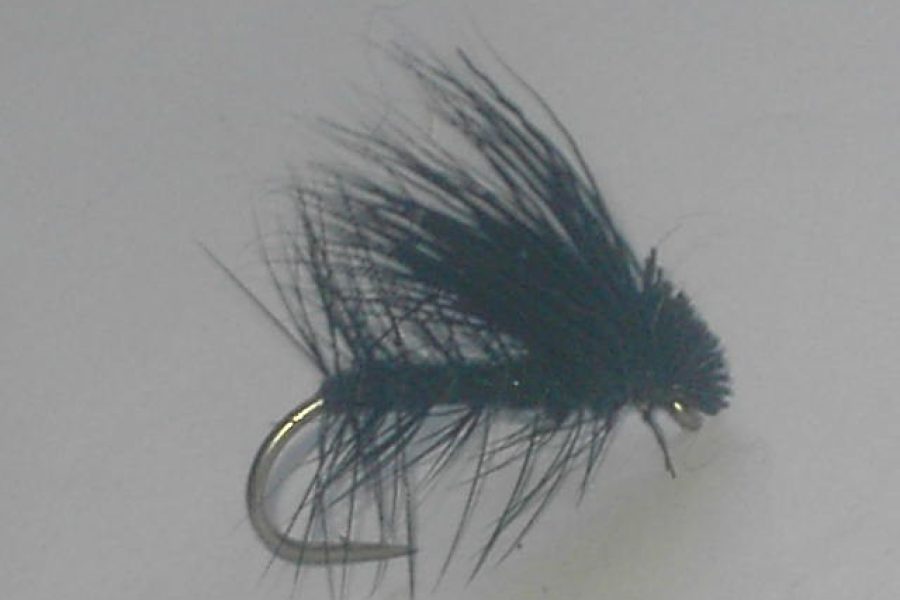 Elk hair caddis black fly