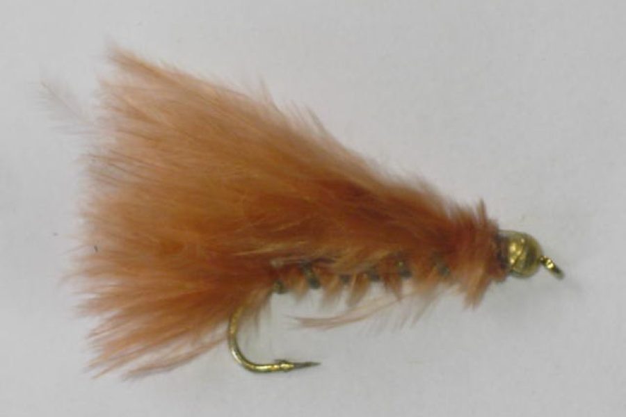 Brown Tungsten Marabou Streamer Fly.