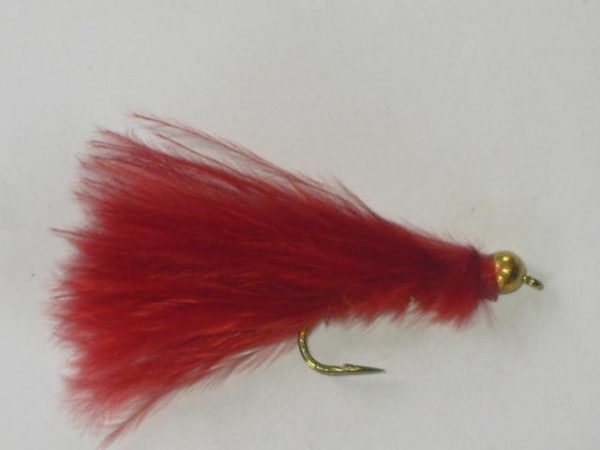 Tungsten marabou streamer red fly