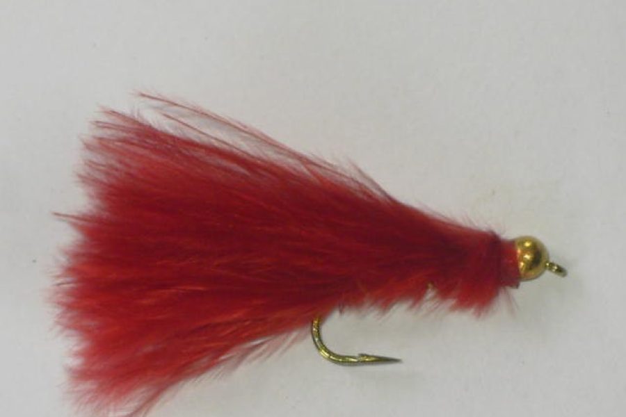 Tungsten marabou streamer red fly