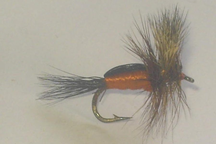 Orange Humpy dry fly