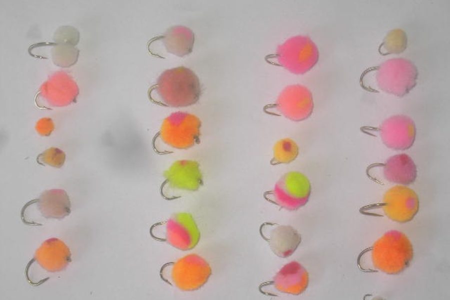 25 Assorted salmon eggs fly fishing flies