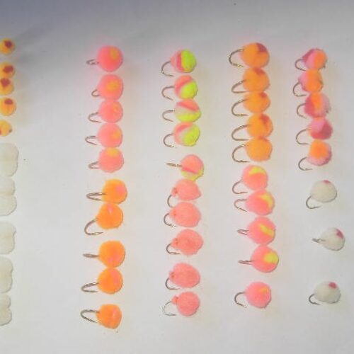 50 Assorted salmon eggs fly fishing flies