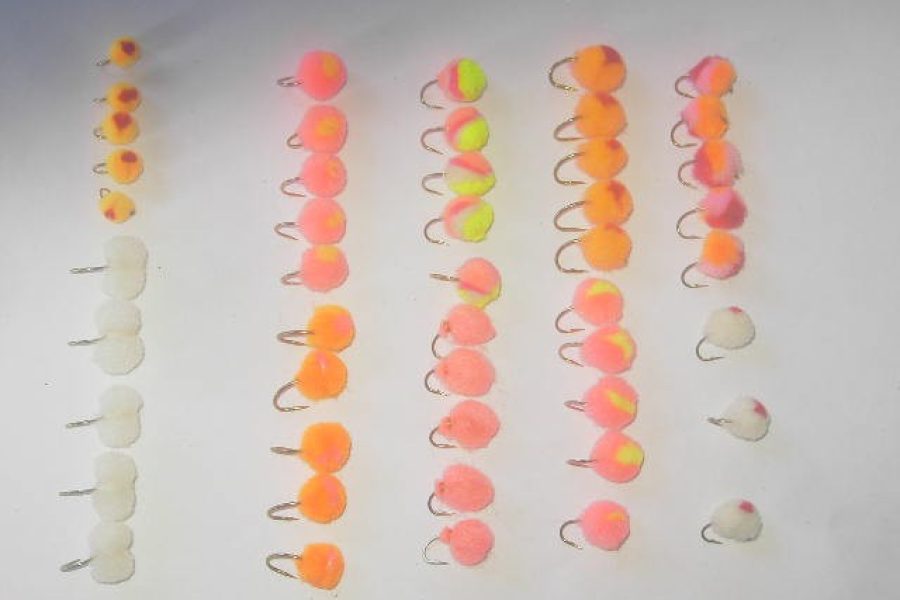 50 Assorted salmon eggs fly fishing flies