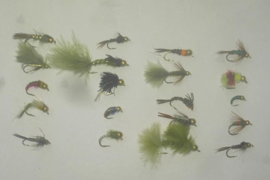 25 Assorted tungsten bead head fly fishing flies