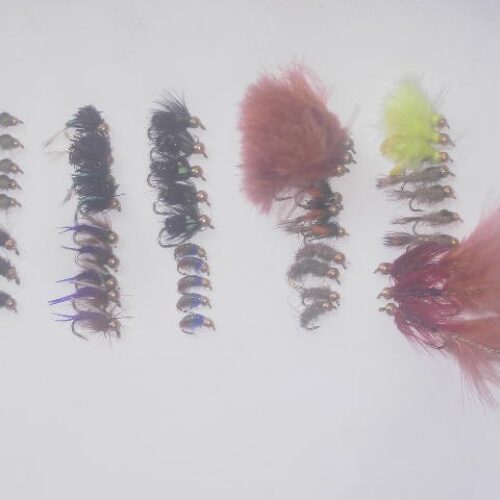 50 Assorted tungsten bead head fly fishing flies