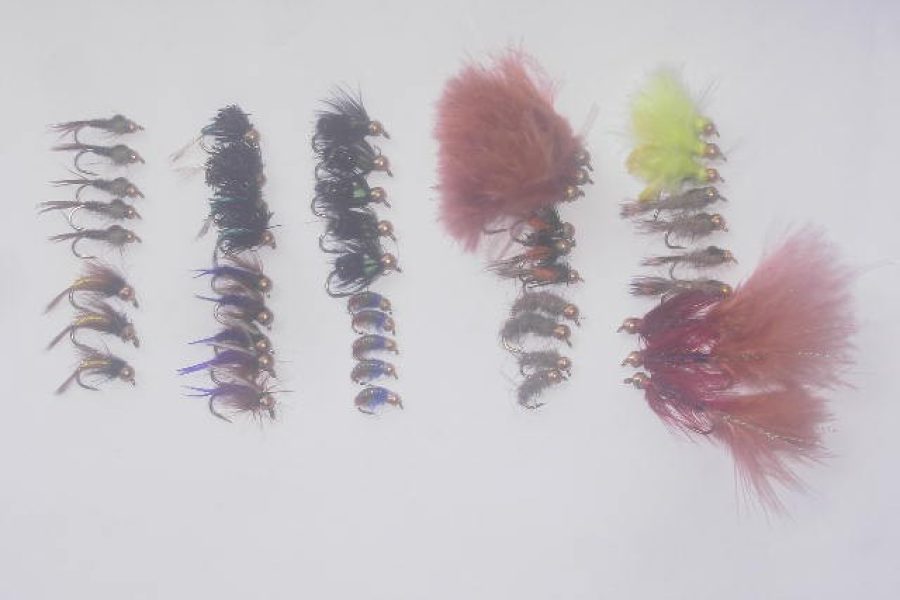 50 Assorted tungsten bead head fly fishing flies