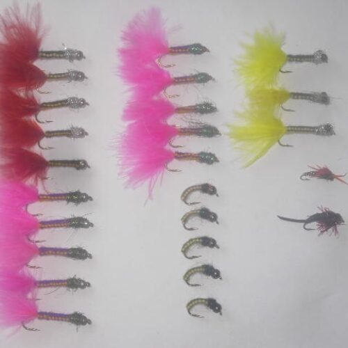 25 Assorted woven fly fishing flies