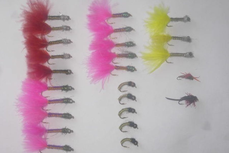 25 Assorted woven fly fishing flies