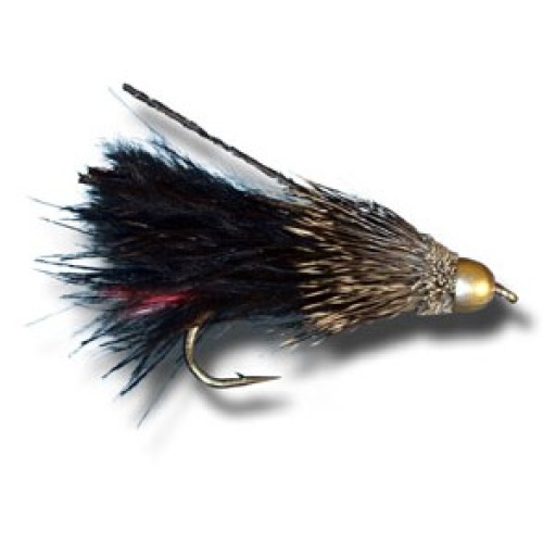 Conehead streamer black fishing fly pattern