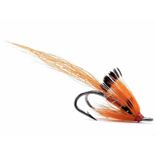 Ally's Shrimp Orange Glow Butt Salmon Fishing fly pattern