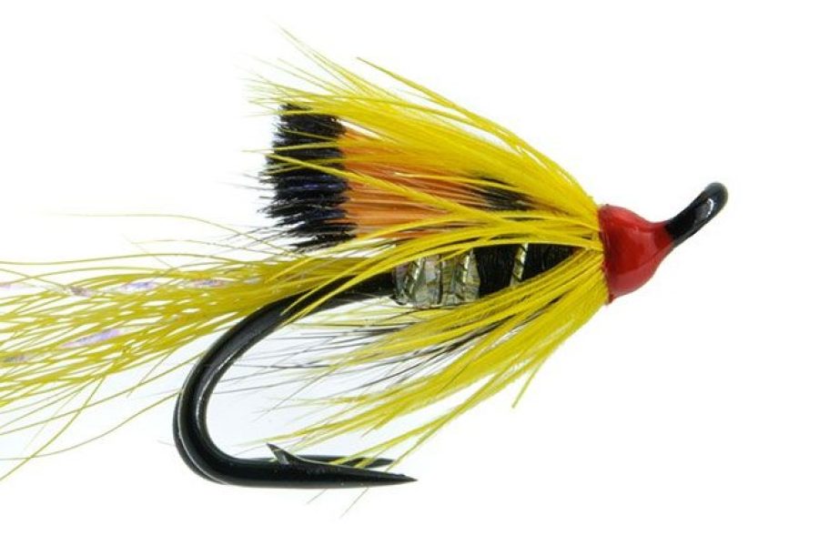 Ally’s Shrimp Yellow Double Hook Russian Salmon Fly