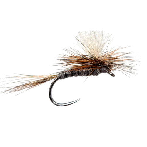 Barbless Adams Parachute fishing fly pattern