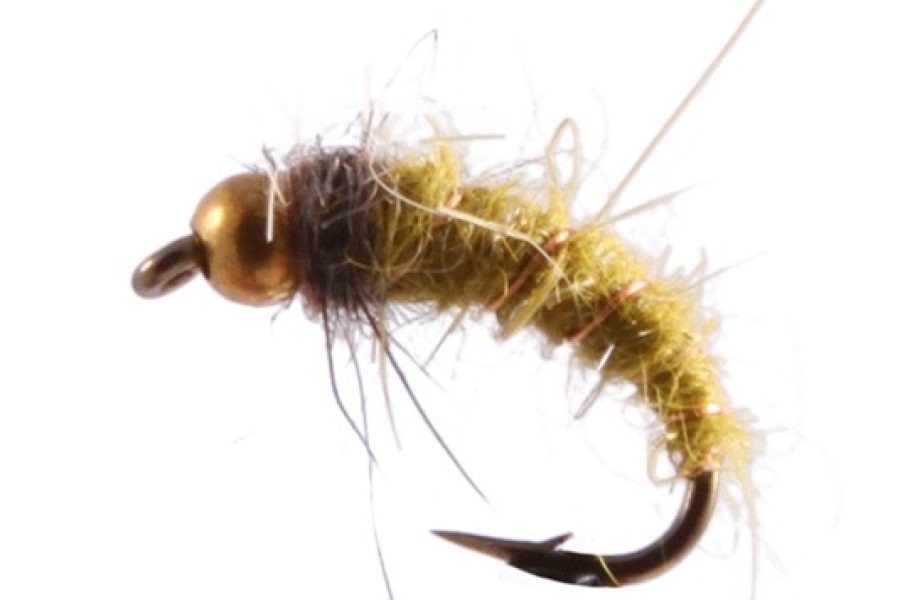 Caddis Pupa, Hares Ear, Bead Head Olive