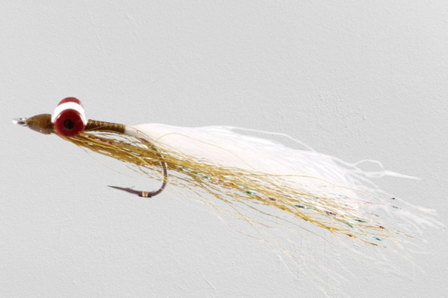 Clouser Deep Minnow Olive White fishing fly pattern