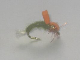 Foam orange emerger fly