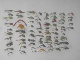75 assorted nymphs flies