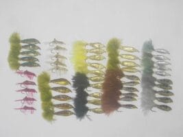 50 Assorted minnow fishing flies