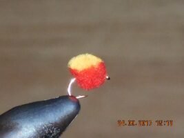 Egg fly red & orange