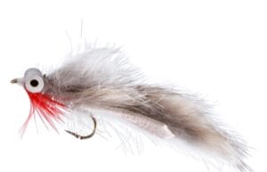 Zonker, Lead Eye, Silver-Grizzly fly